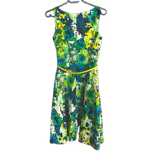 NWOT Kasper dress size 6P. This dress is stunning, fully lined blue/green/yellow